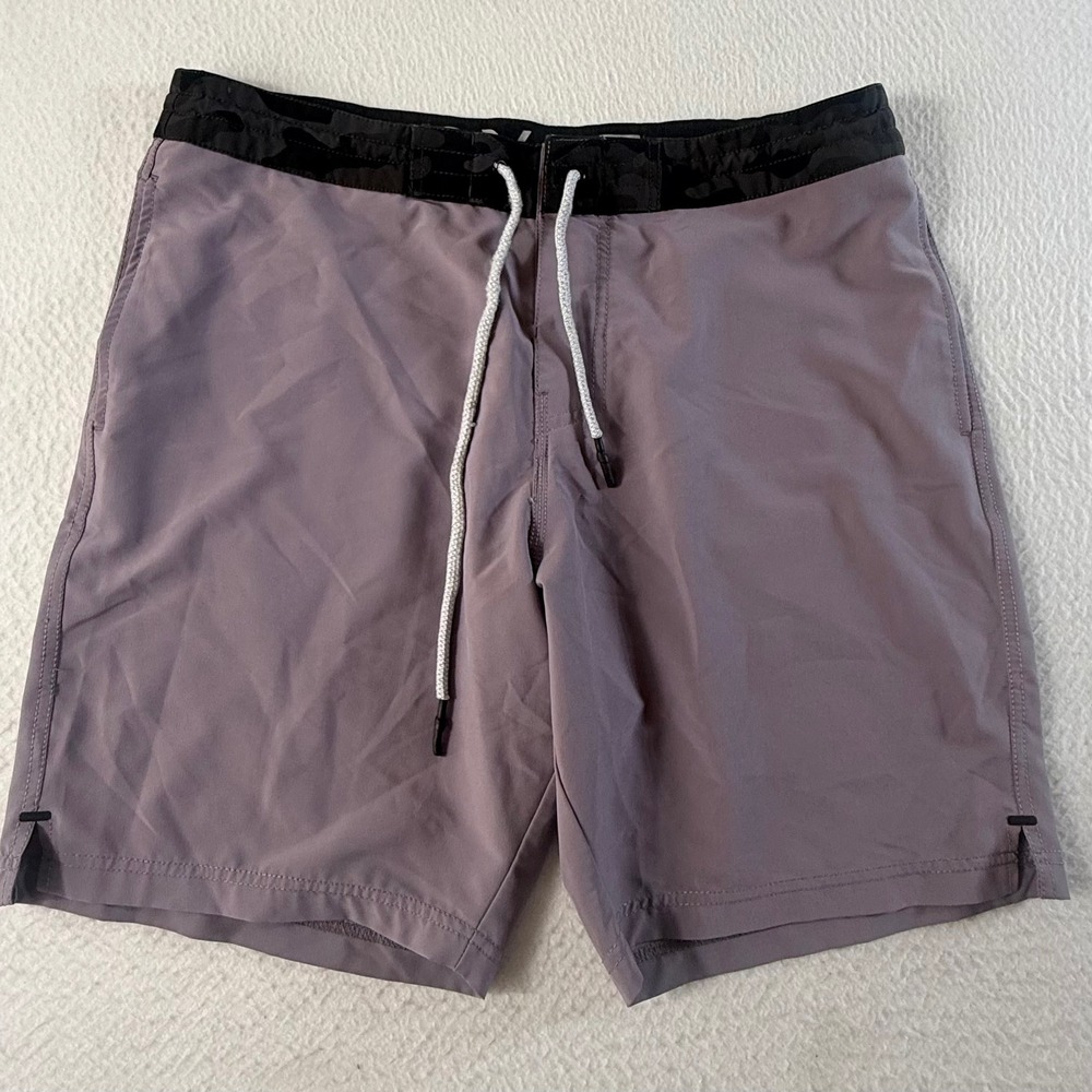 BYLT‎ Boardshort Mens 34 Camo Waistband Stretch Swim Trunks Purple